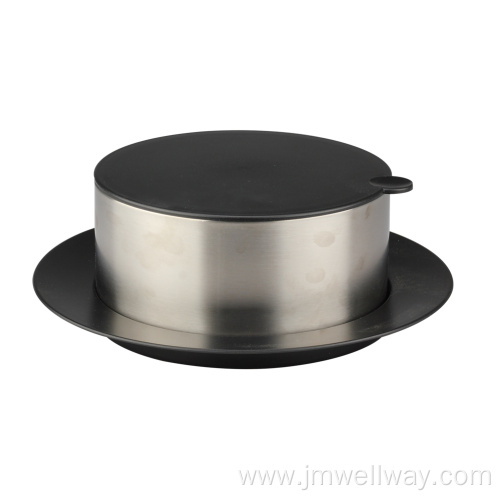 Round Stainless Steel Bowl With Lid And Tray